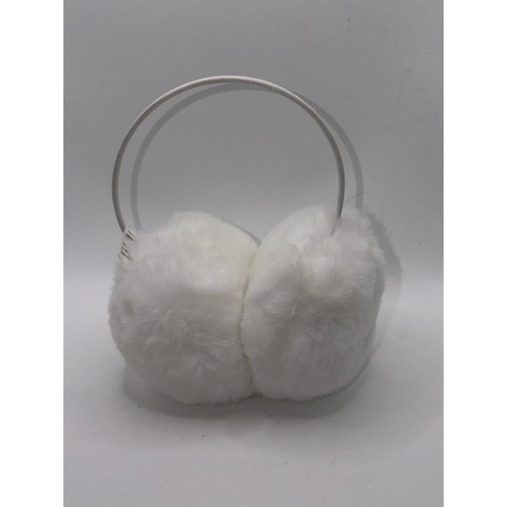 White Faux Fur Earmuffs Winter Coquette Y2K Snow Bunny Aspen Chic Soft Girl Cozy